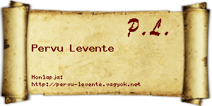 Pervu Levente névjegykártya